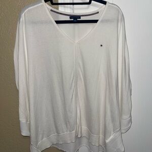 Tommy Hilfiger White Boxy Blouse Relaxed Fit